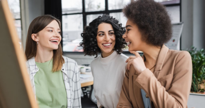 three women at work