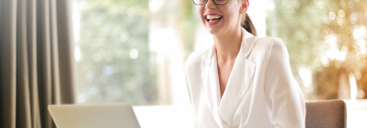 happy receptionist