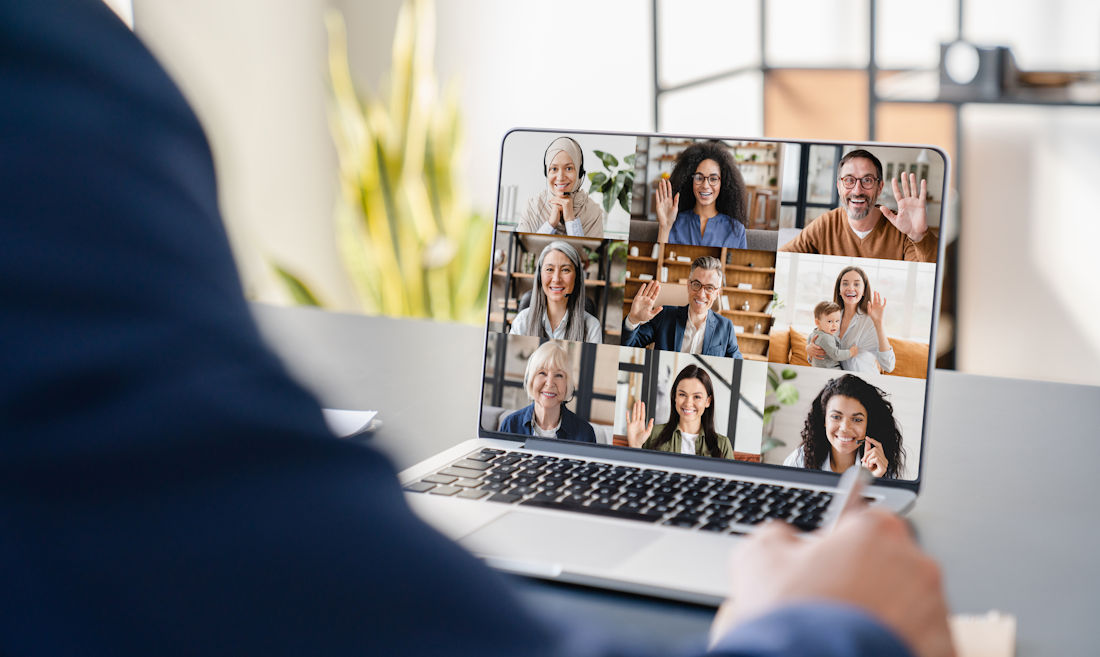 on a conference call from home