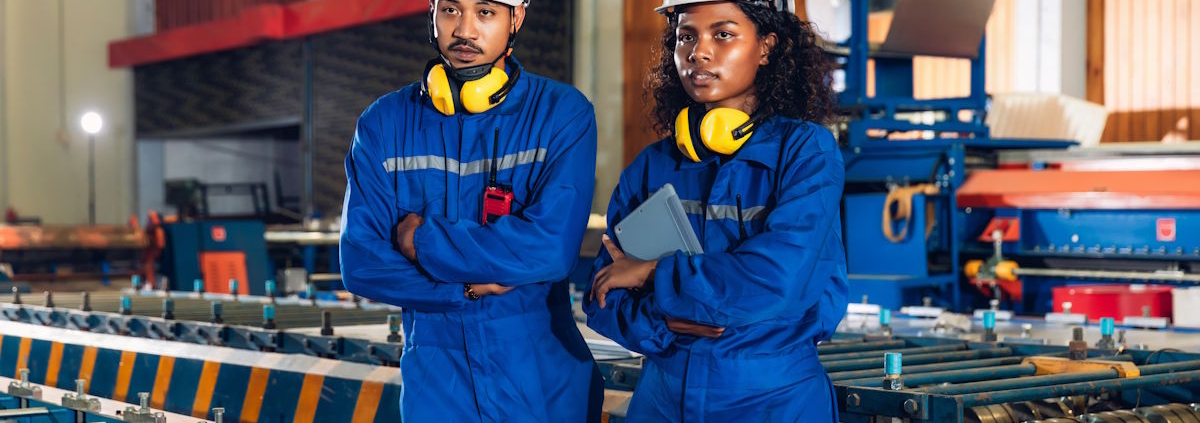 two factory workers